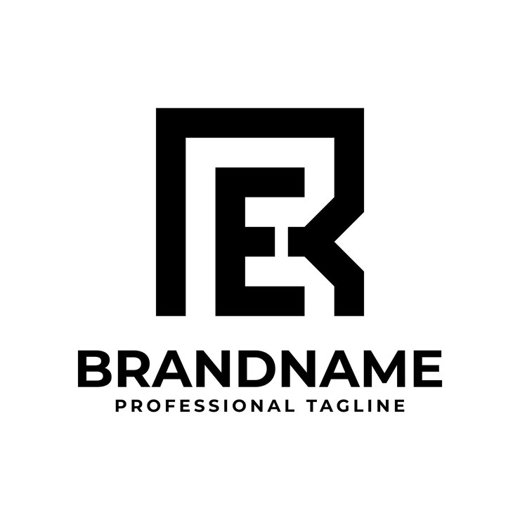 Vector letters re monogram logo suitable for any business with er or re initials