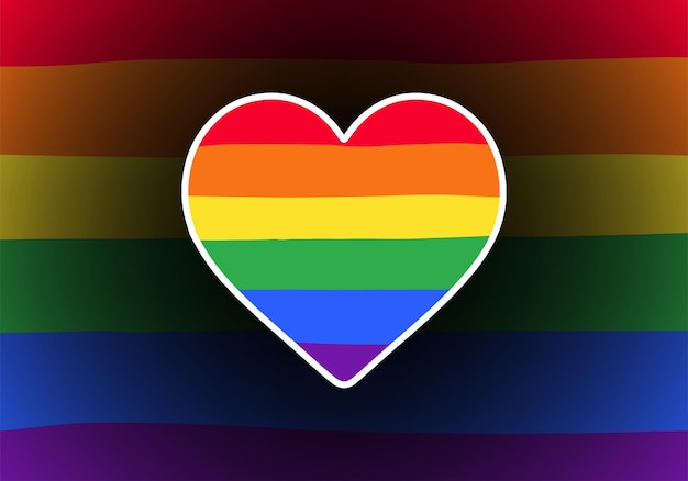 LGBT concept heart in colors of LGBTQ flag and love is love in the shape of a heart Icon of LGBT