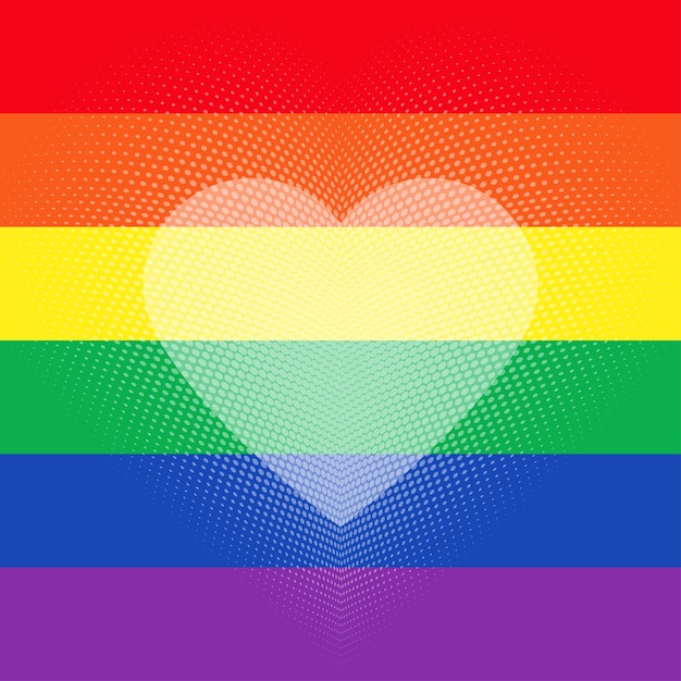 LGBT heart in vector format Rainbow heart Vector illustration