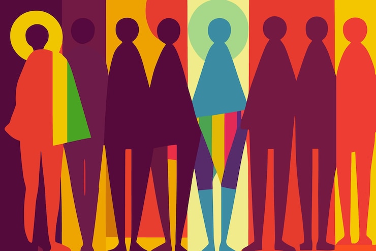 Vector lgbtq people tolerance illustration support lgbtq community