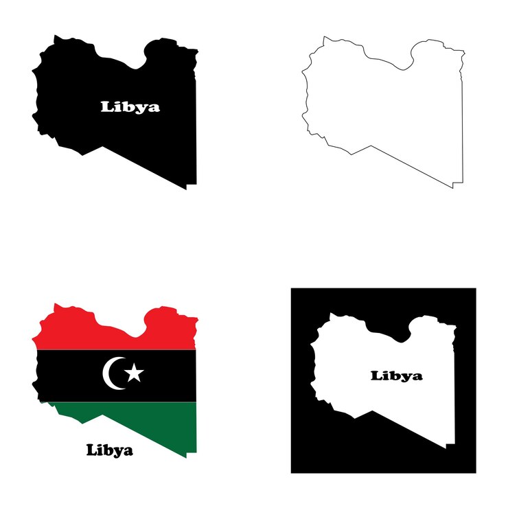 Vector libya map icon design