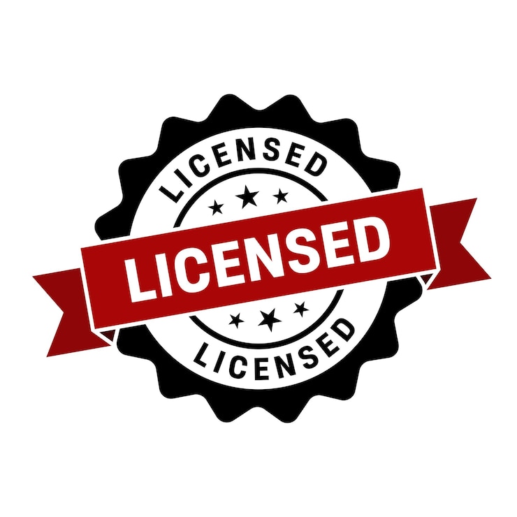 Vector licensed stamplicensed round sign with ribbon