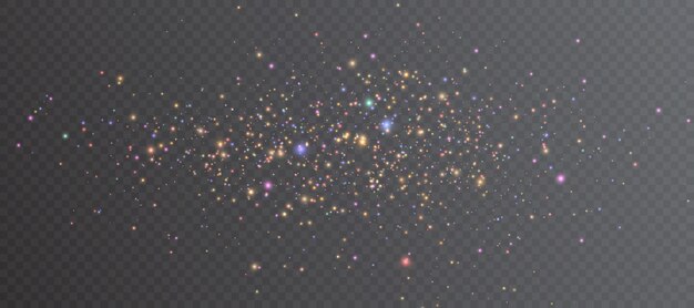 Light effect with lots of shiny shimmering particles isolated on transparent backgroundVectorLight
