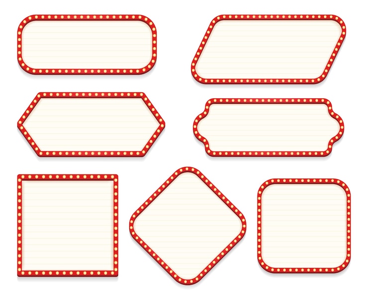 Vector light frame retro billboard decoration banner5