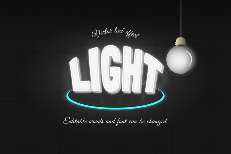 Vector light text effect modern