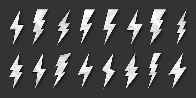 lightning bolt crumpled paper texture cardboard flash symbol thunderbolt simple lightning strike