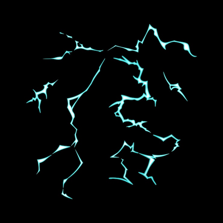 Vector lightning impact energy effect cartoon 03