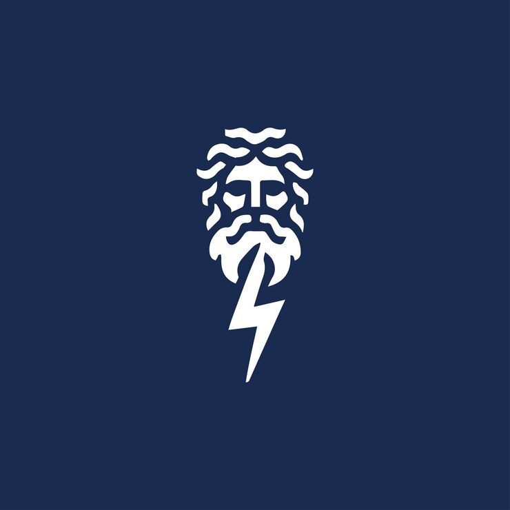 Vector lightning zeus god logo