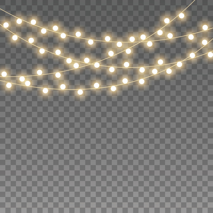 Vector  lights. golden glowing garland led neon lamp.