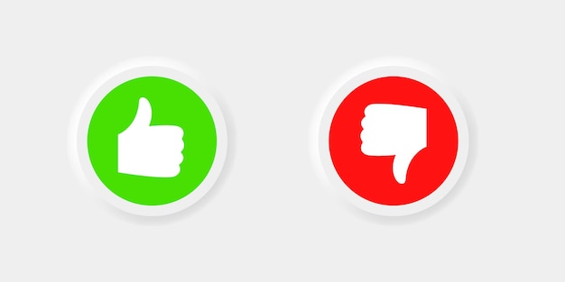 like and dislike neumorphism button vector set buttons love and hate illustration