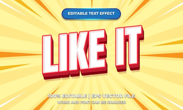 like it editable text effect in modern style