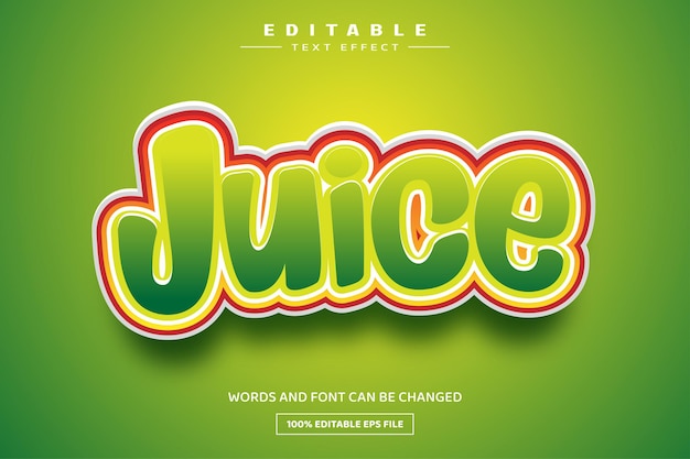 Lime juice 3D editable text effect template