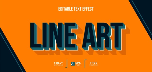 Line art 3d editable text effect
