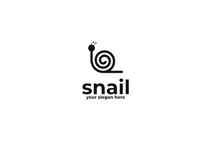 Vector line circle home snail logo design inspiration