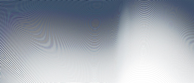 Linear abstract background single color black vector design 3D lines in perspective curve and wave lines in motion smooth and soft backdrop