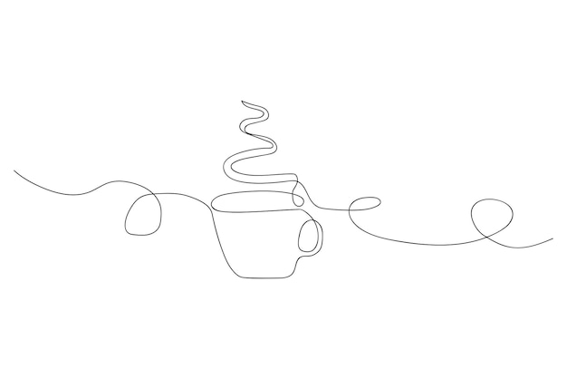 linear coffee cup line. abstract line drawing. vector illustration. stock image. eps 10.