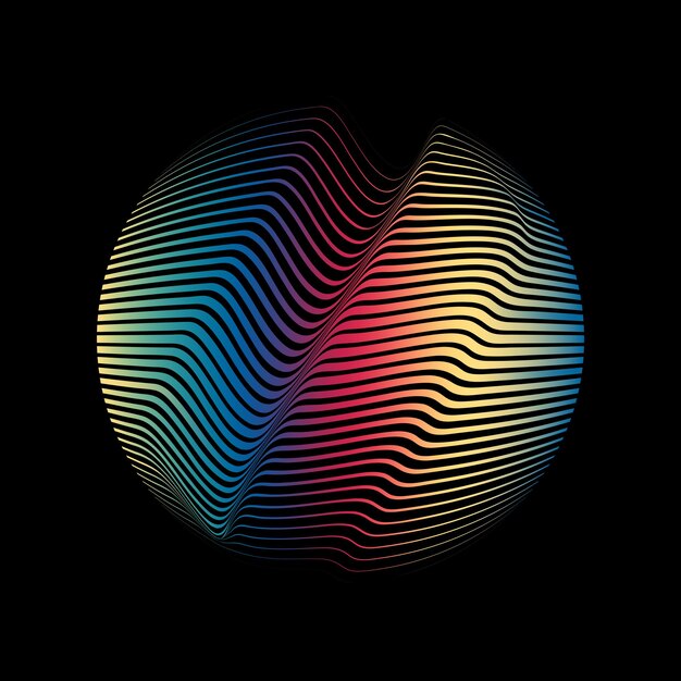 Lines in Circle Form . Vector  .Technology sphere Logo . 3d design element . Abstract  shape