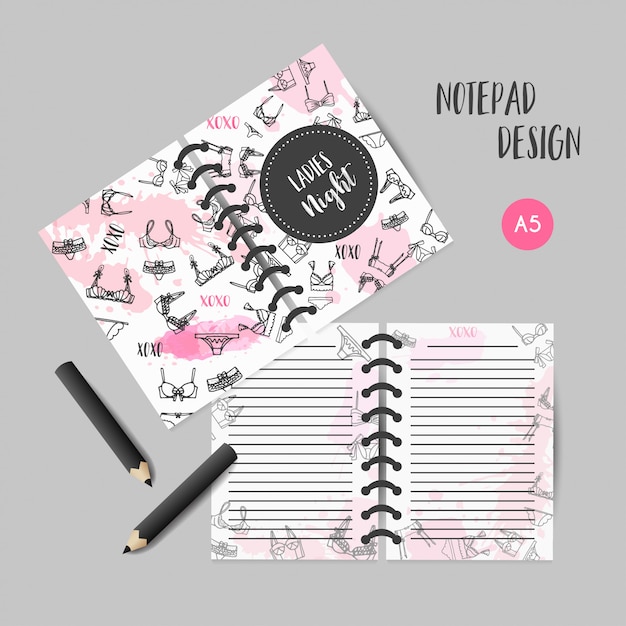 Lingerie Fashion bra and panties notes