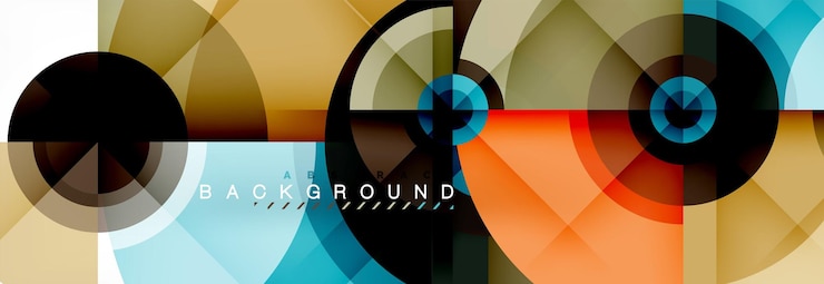 Vector lingkaran geometris minimal dan segitiga abstrak latar belakang techno templat poster desain modern