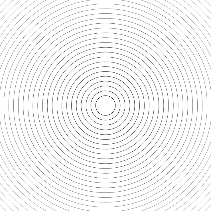Lingkaran Linear Konsentris, Elemen Bulat Netral. Elemen Garis Luar Halftone