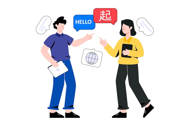 Linguistics Flat Style Design Vector illustration. Stock illustration