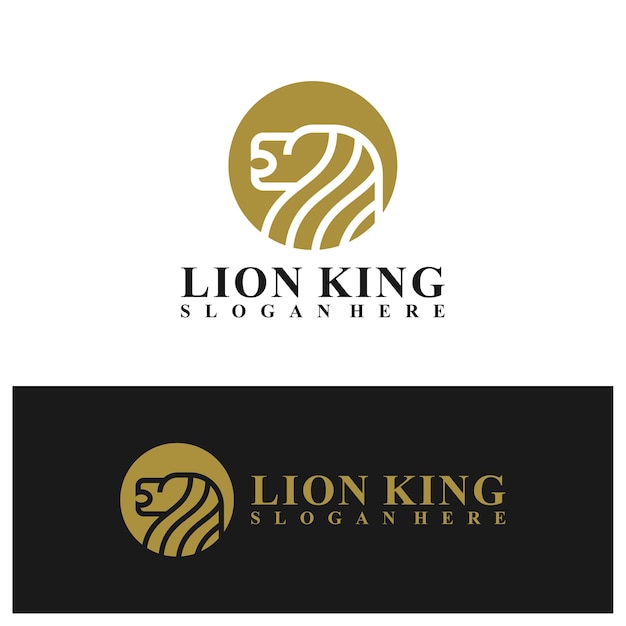 Lion logo vector illustration Lion Head logo design concept template