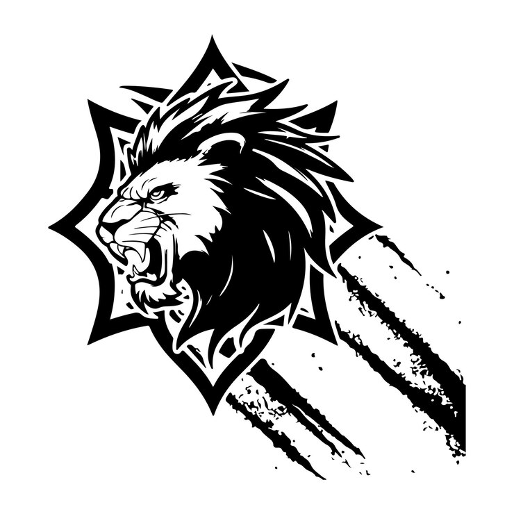 lion vector tribal emblem side profile