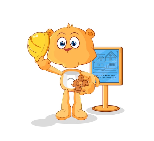 Lioness Architect illustration character vector