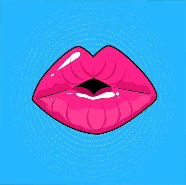 lip print in pop art style