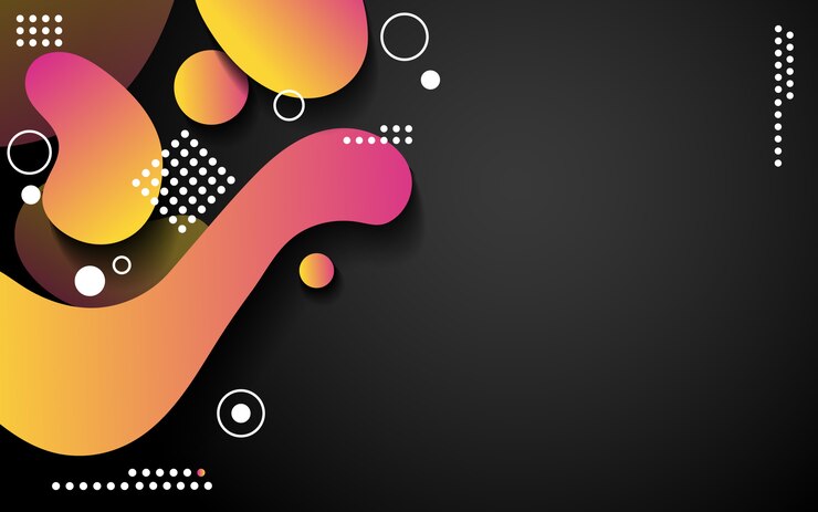 Liquid background with trendy gradients on black