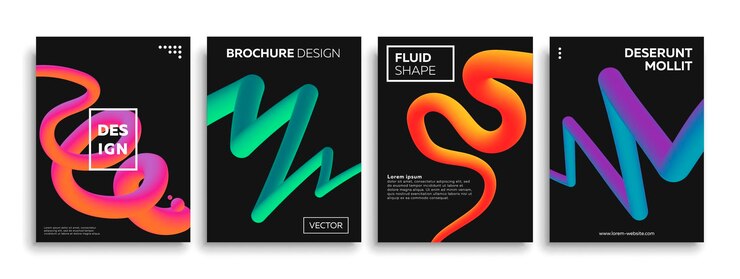 Liquid color shapes for composition backgrounds. Trendy abstract covers. Futuristic design posters.