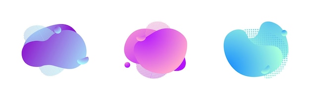 Liquid shape abstract trendy fluid bubbles dynamic magic frame vector geometric splash moderm gradie...