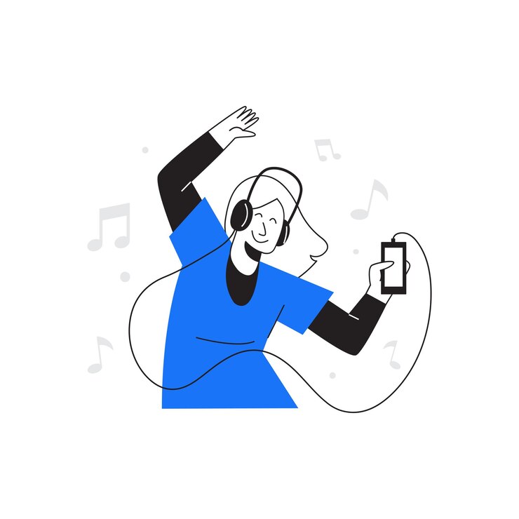 Listening music 3 Flat Icon
