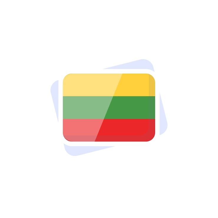 Vector lithuania flag icon and illustration