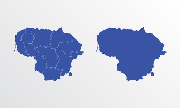 Lithuania map vector illustration blue color on white background