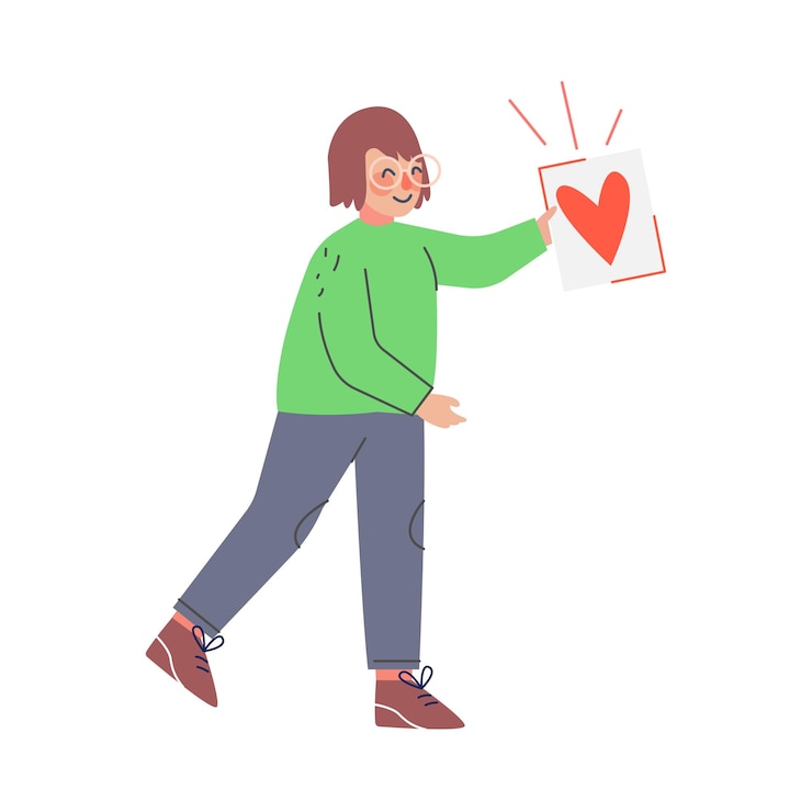 Vector little boy with postcard with heart congratulating mother with holiday vector illustration