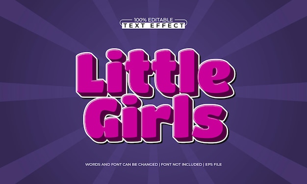 little girls editable text effects with a kids and joy theme