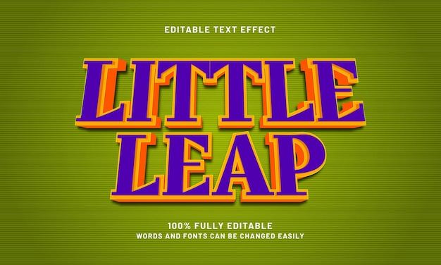 little leap editable text effects with a nice and kids theme
