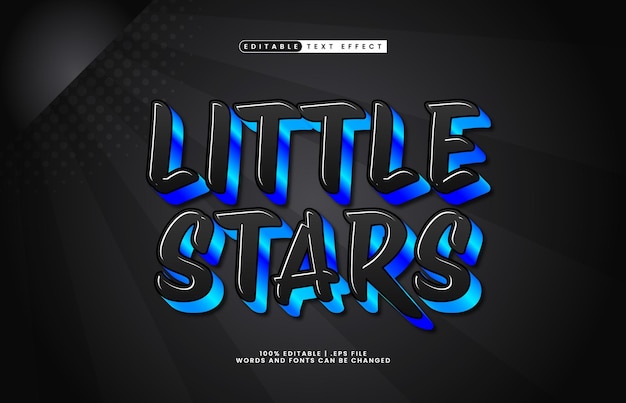 little stars editable text effect with a play and kids text effect