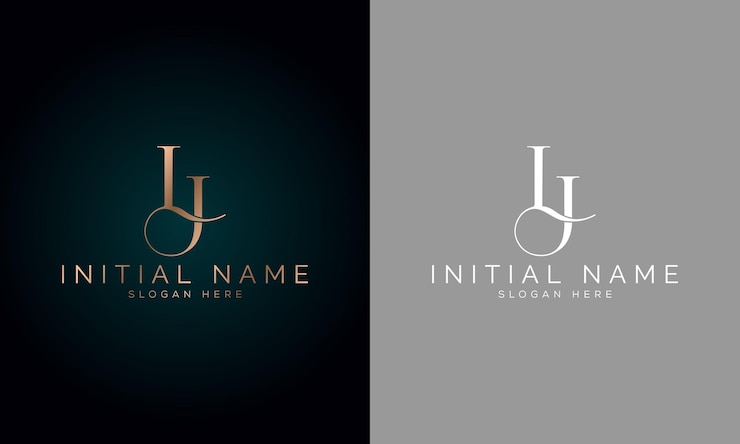 Vector lj initial handwriting signature logo design
