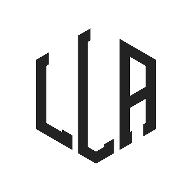 LLA Logo Design Initial Letter LLA Monogram Logo using Hexagon shape
