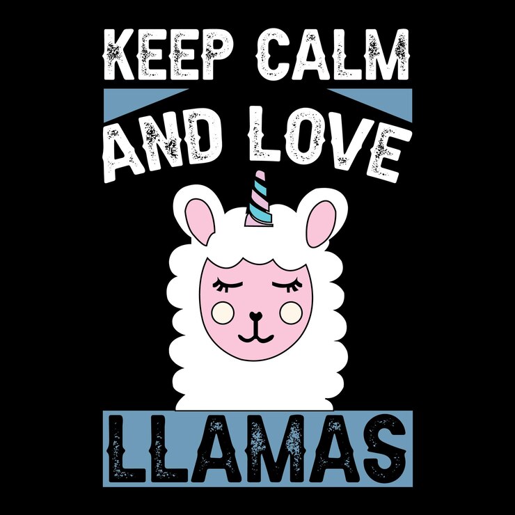 Vector llama t-shirt design