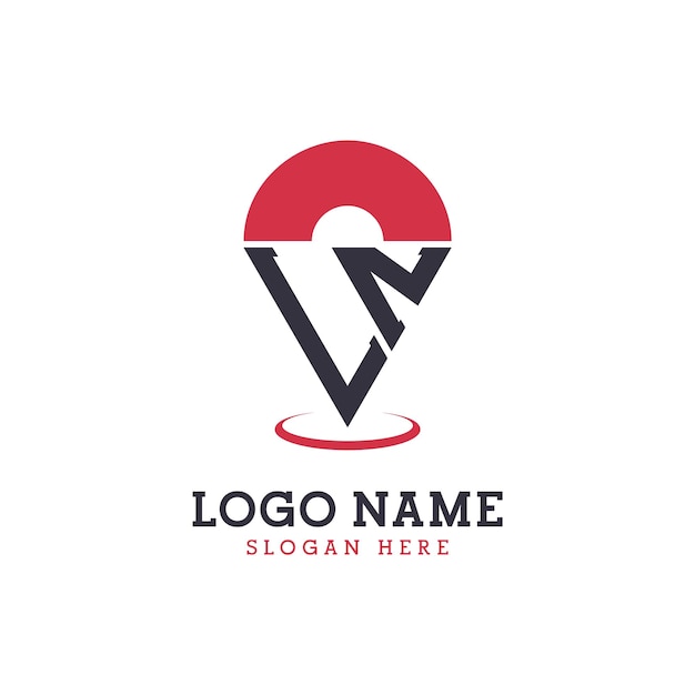 LN Location Icon Design Modern LN Pinpoint Logo for Navigation Map Apps and Location Based Businesses