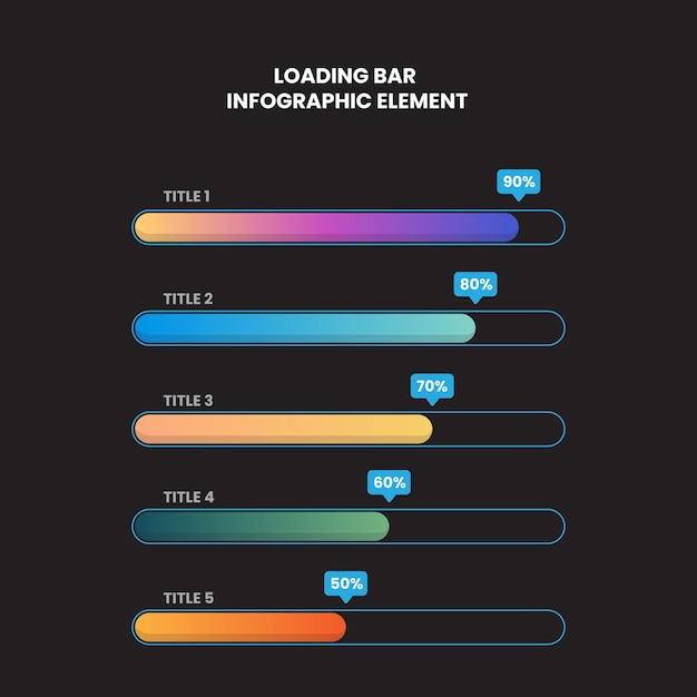 loading bar business infographic design flowchart steps elements