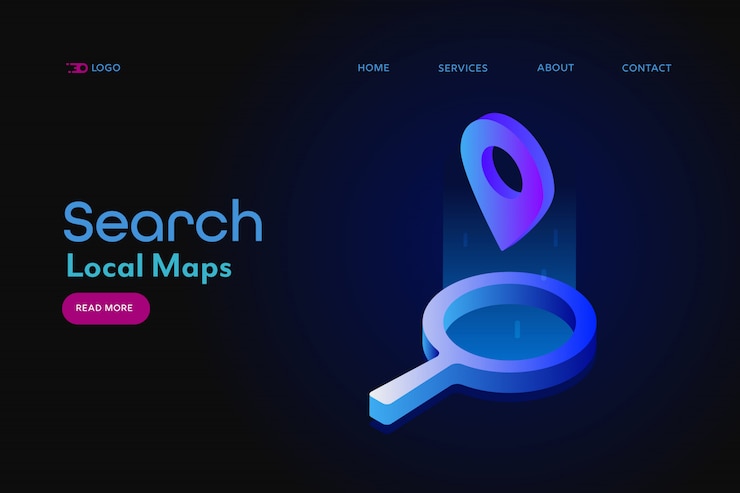 Vector local search optimization isometric banner