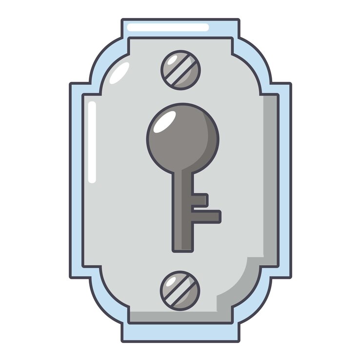 Vector lock front icon cartoon illustration of lock front vector icon for web
