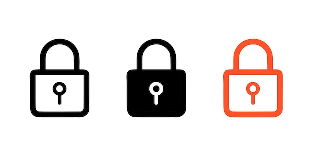 Lock icon on white background Vector illustration in trendy flat and black style