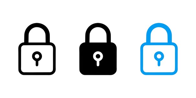 Lock icon on white background Vector illustration in trendy flat and black style