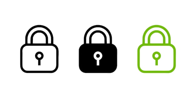 Lock icon on white background Vector illustration in trendy flat and black style