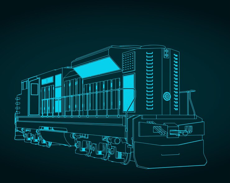 Vector locomotive drawing